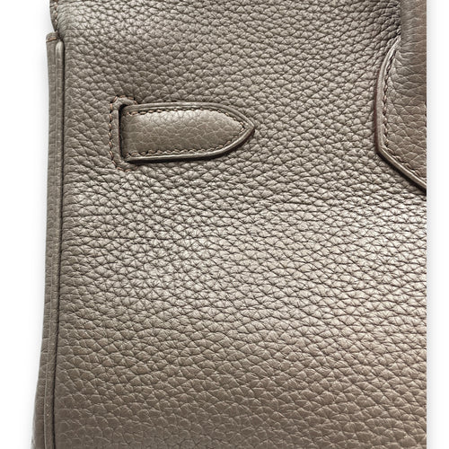 Birkin 35 Etain/Graphite/Gris Fonce in Clemence/Lizard, Permabrass hardware