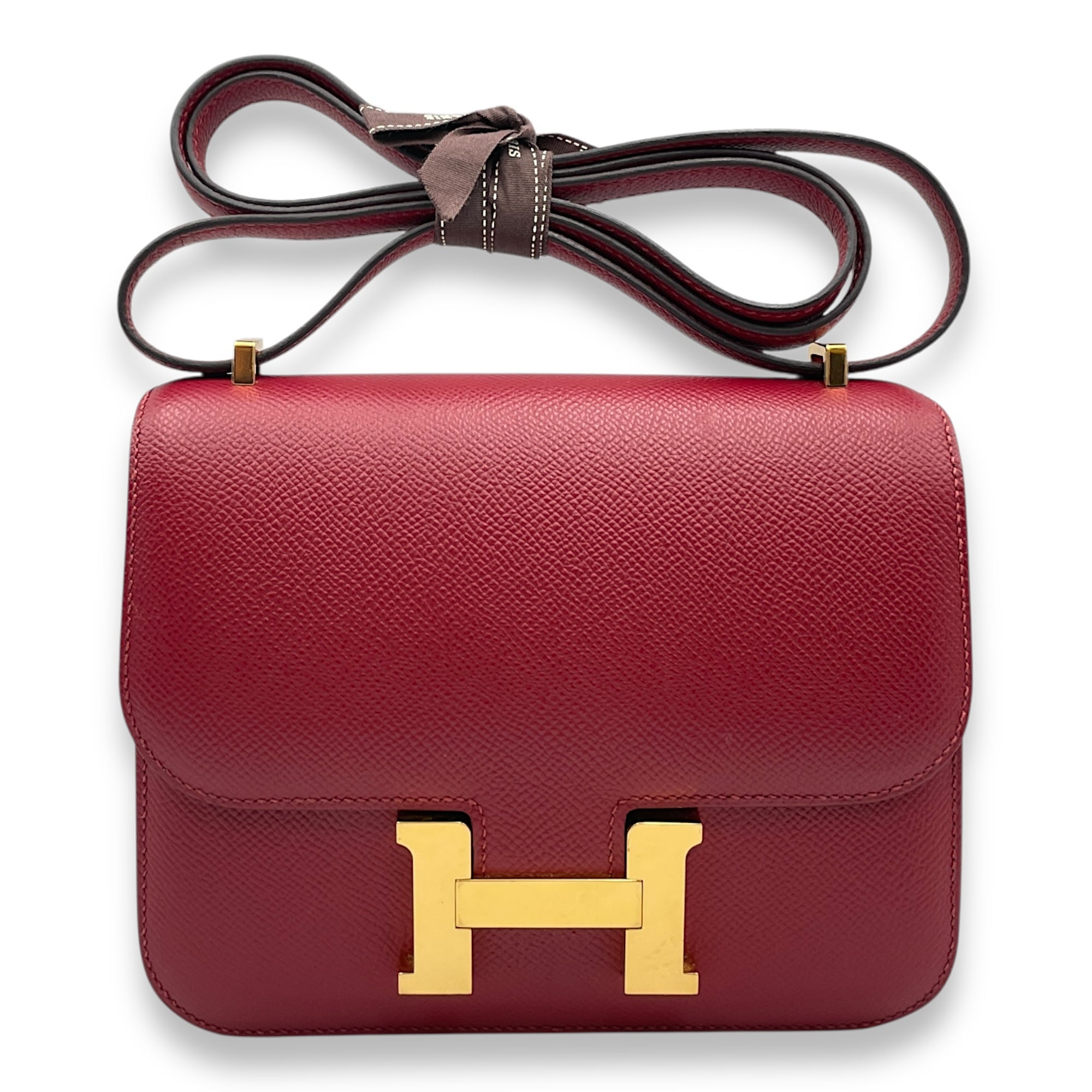 Constance 18 Rouge Grenat in Epsom, Gold hardware