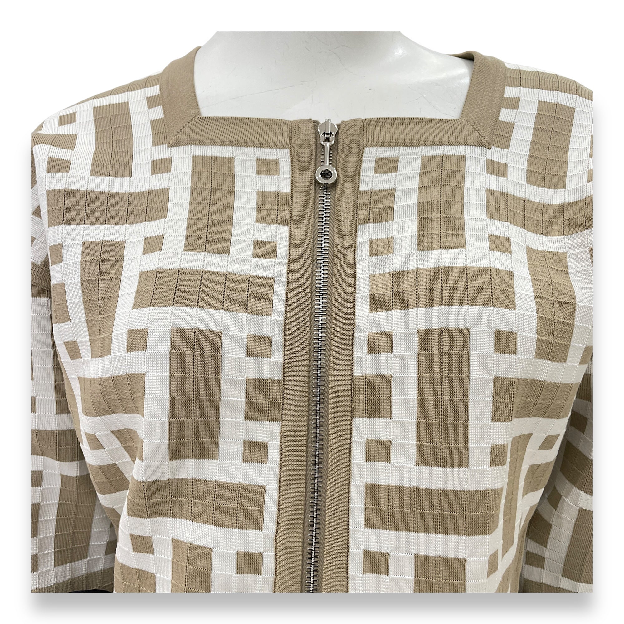 Mosaique Short Zipped Jacket 38 Beige Ready-To-Wear
