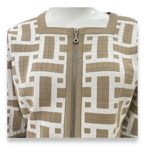 Mosaique Short Zipped Jacket 38 Beige Ready-To-Wear