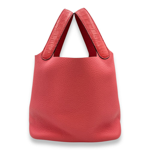 Picotin Touch 22 Rose in Clemence/matte alligator, Gold hardware