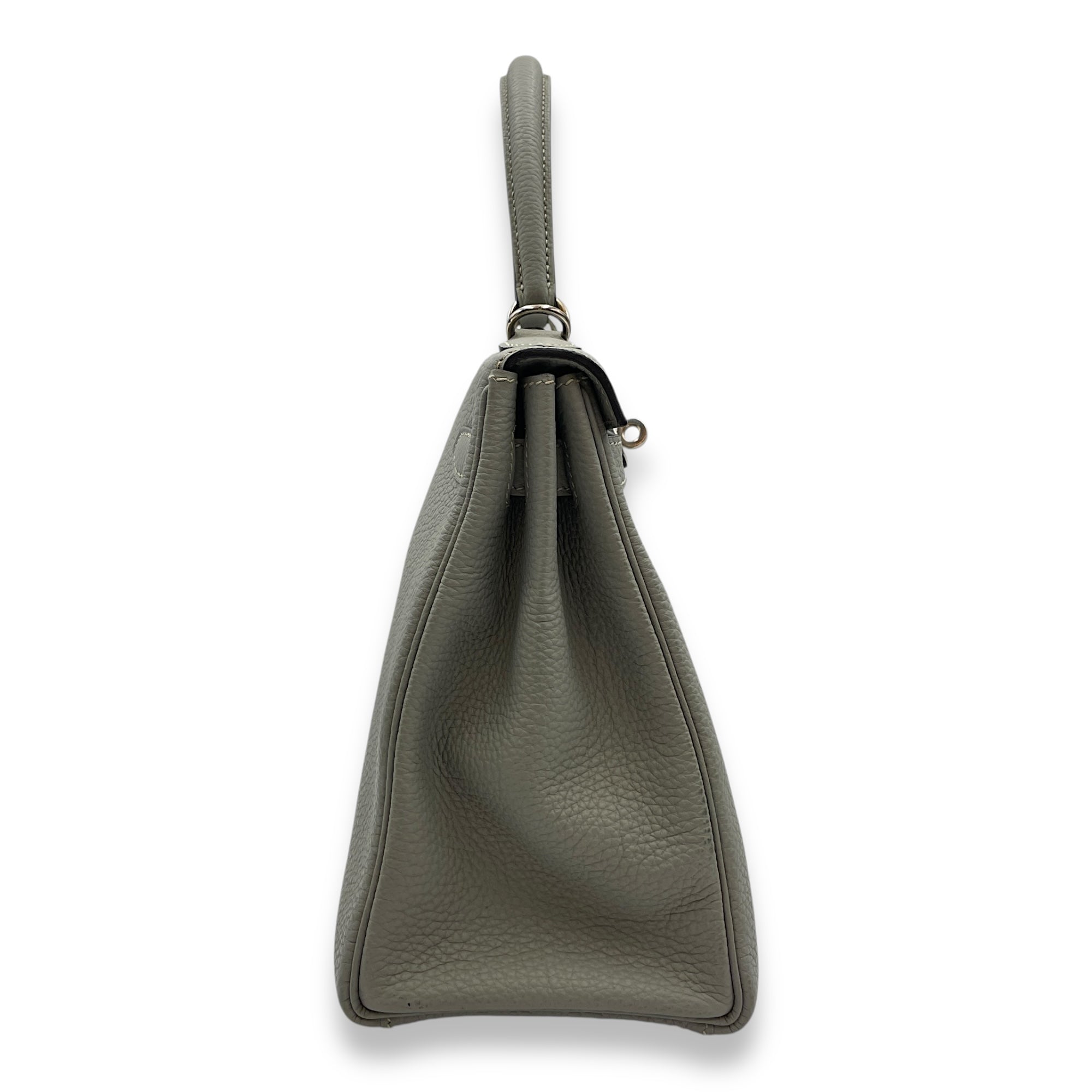 Kelly 28 Gris Mouette in Togo Palladium hardware CL2510-16345 3