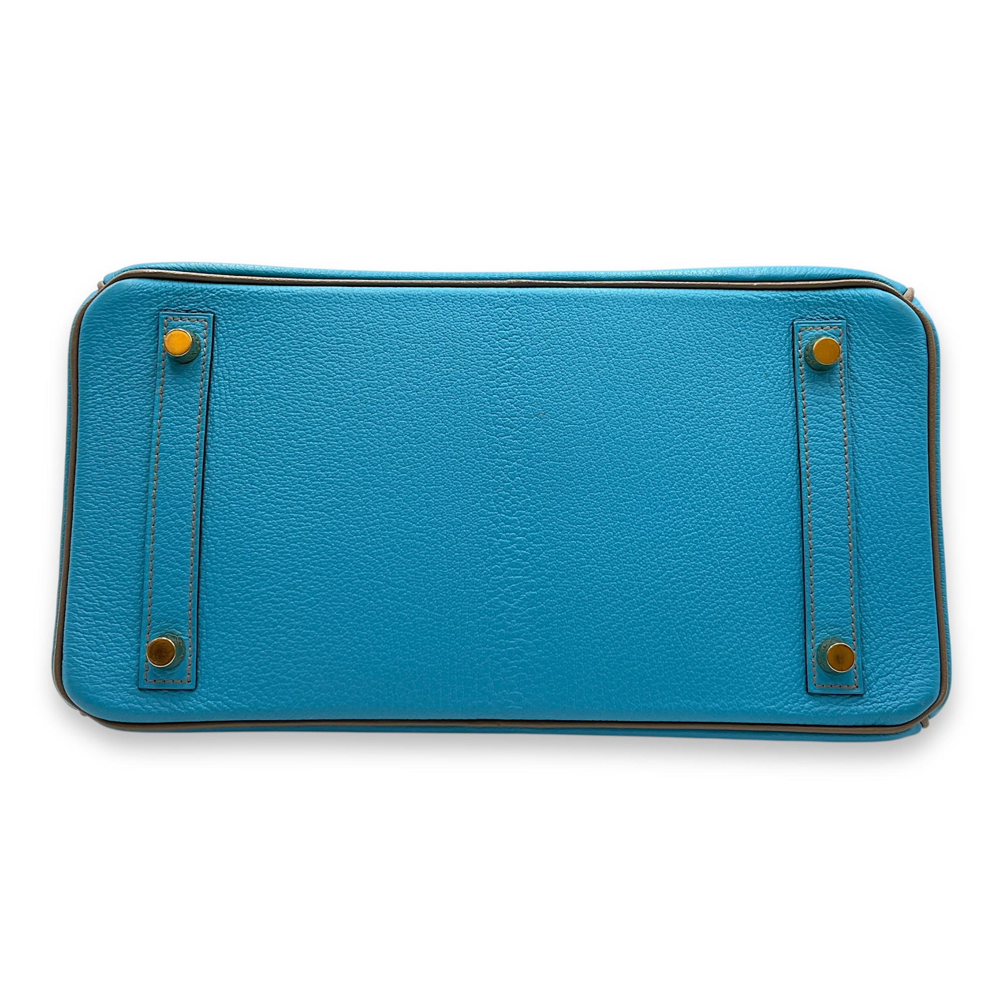 HSS Birkin 30 Blue Azteque/Gris Tourterelle in Chevre Mysore, Gold hardware