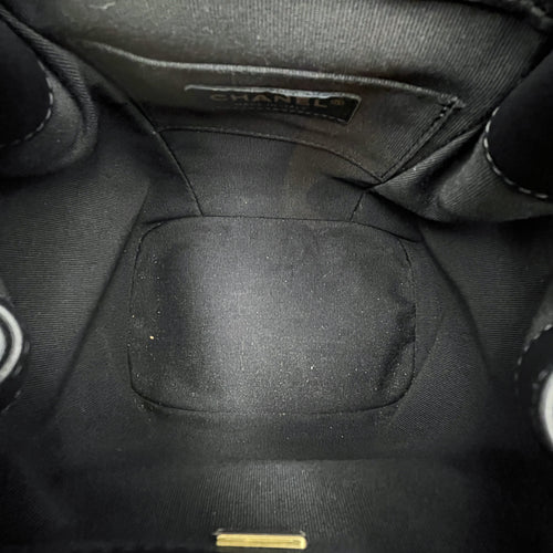 Duma Black Backpack in Lambskin, Gold hardware