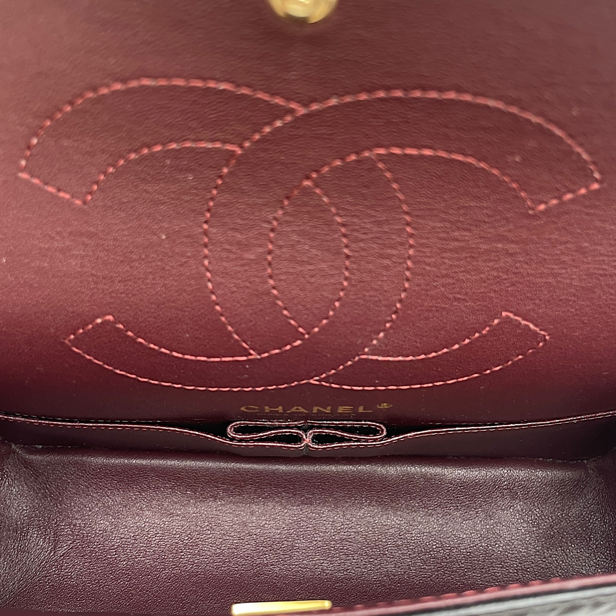 Reissue Small Black Flap Bag in Distressed Leather, Gold hardware