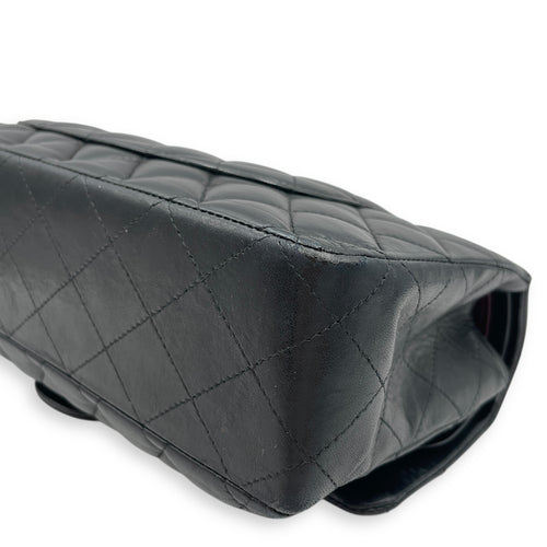 Classic Medium Black Double Flap Bag in Lambskin, Gold hardware