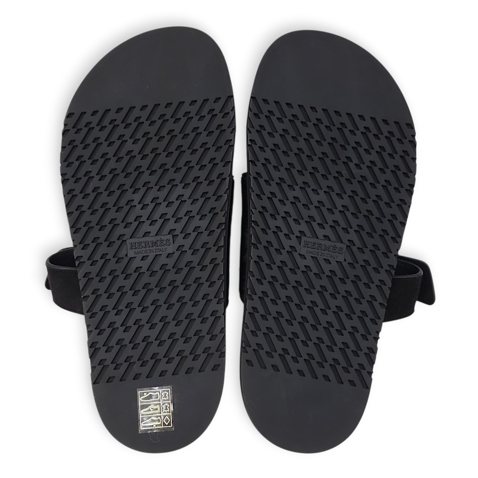 Chypre 38 Black Sandal in Pony Hair