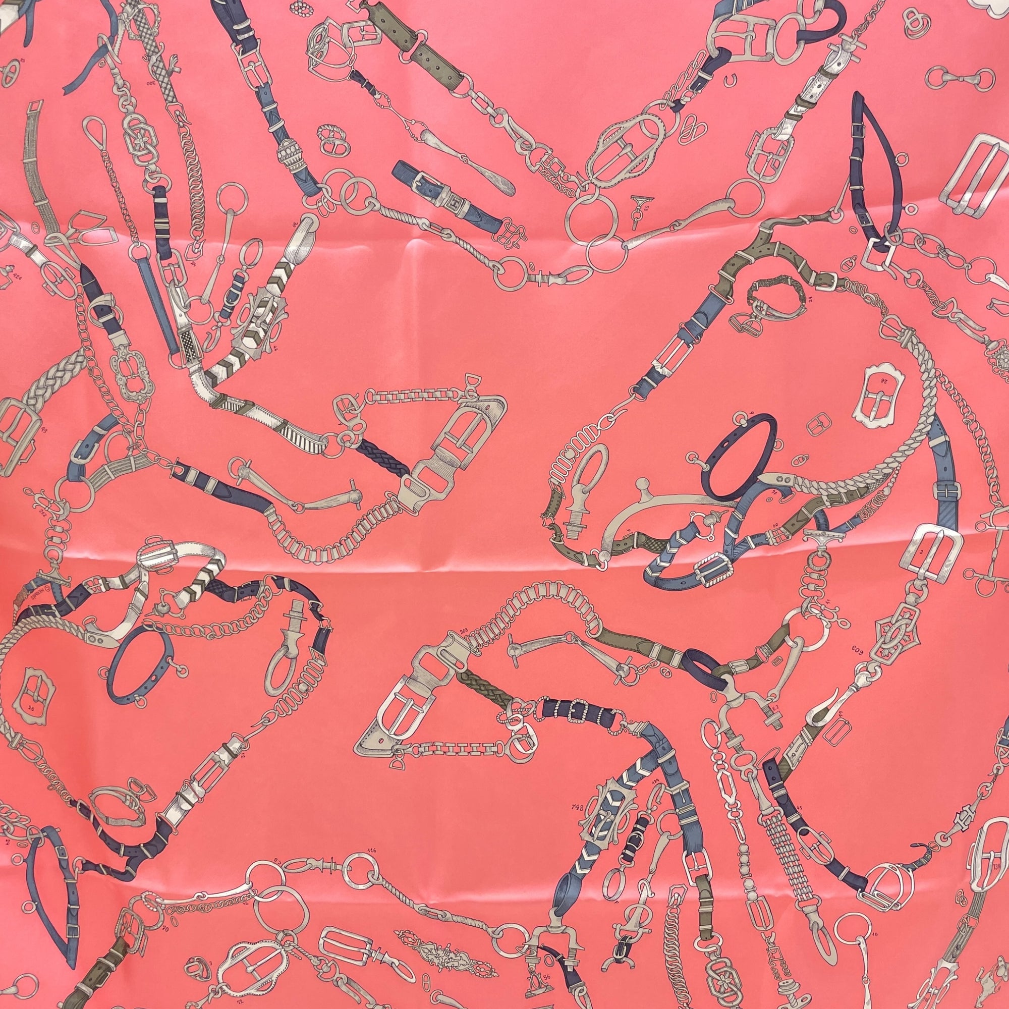 Les Chevaux Dechaines 90 Rose/Gris Scarf