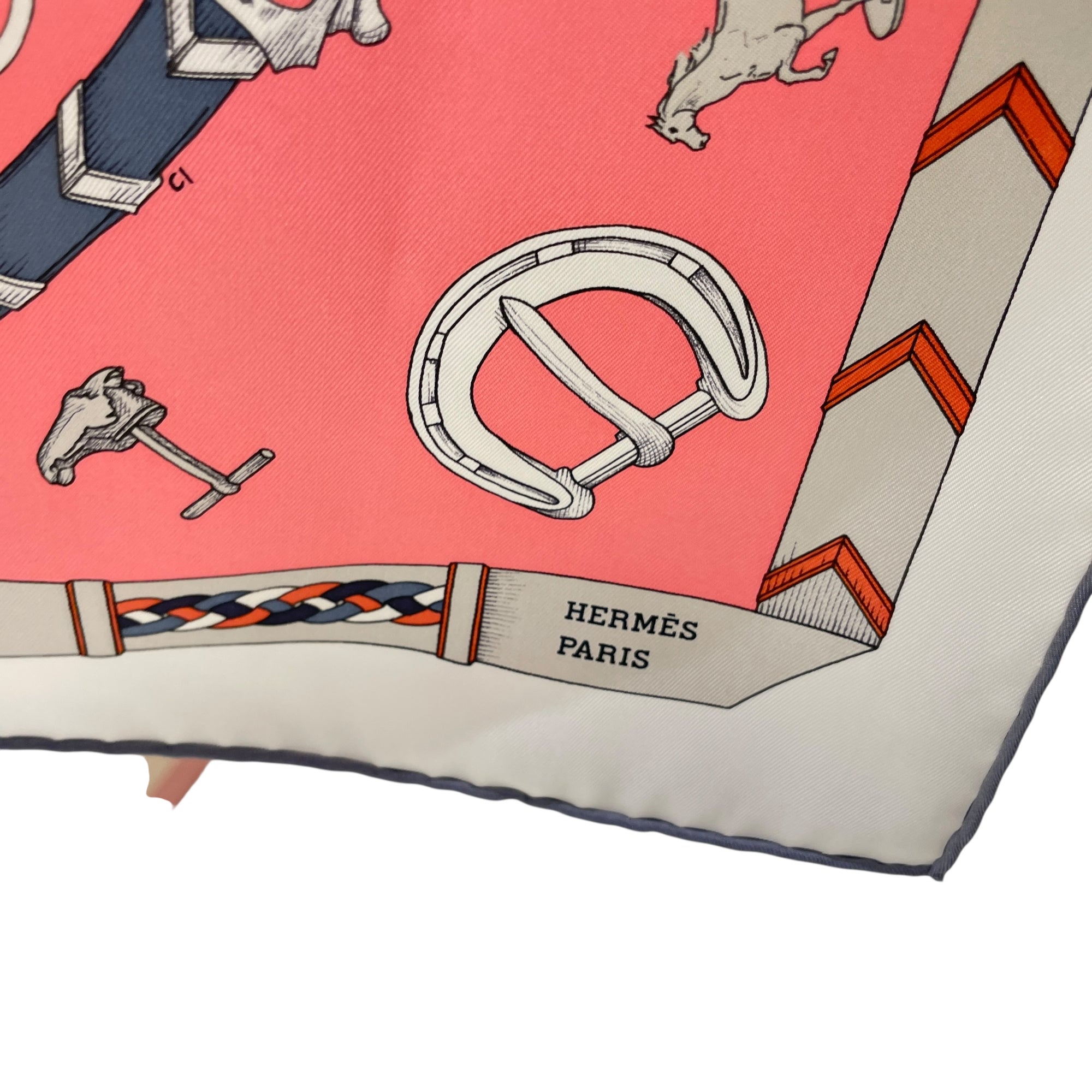 Les Chevaux Dechaines 90 Rose/Gris Scarf