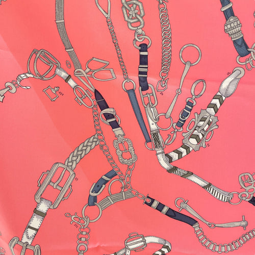 Les Chevaux Dechaines 90 Rose/Gris Scarf