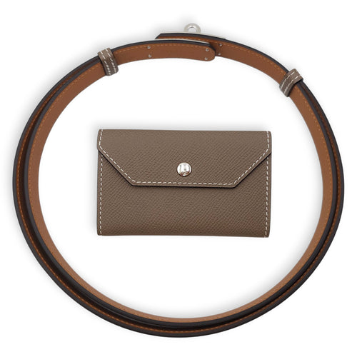 Kelly Pocket 18 Etoupe Belt in Epsom, Palladium hardware