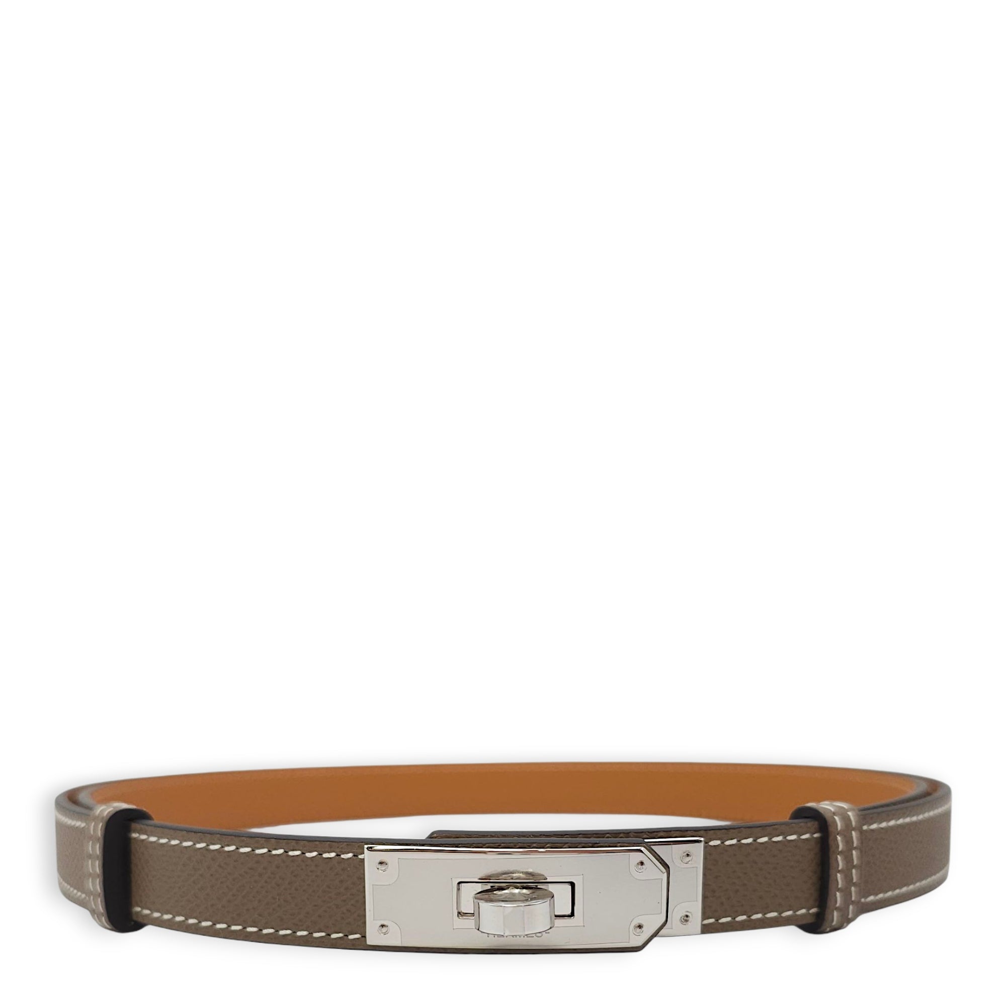 Kelly Pocket 18 Etoupe Belt in Epsom, Palladium hardware