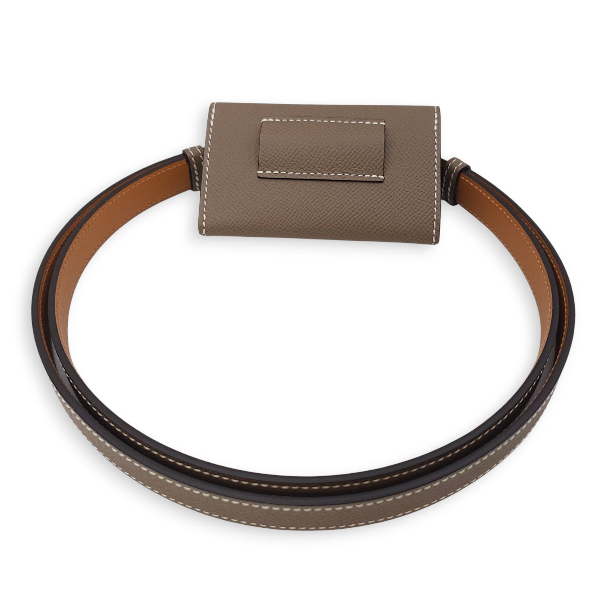 Kelly Pocket 18 Etoupe Belt in Epsom, Palladium hardware