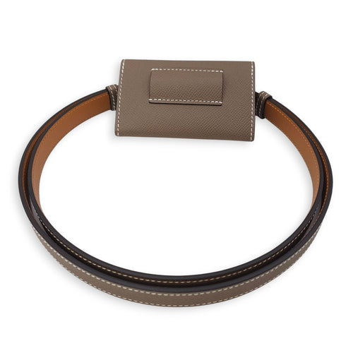 Kelly Pocket 18 Etoupe Belt in Epsom, Palladium hardware