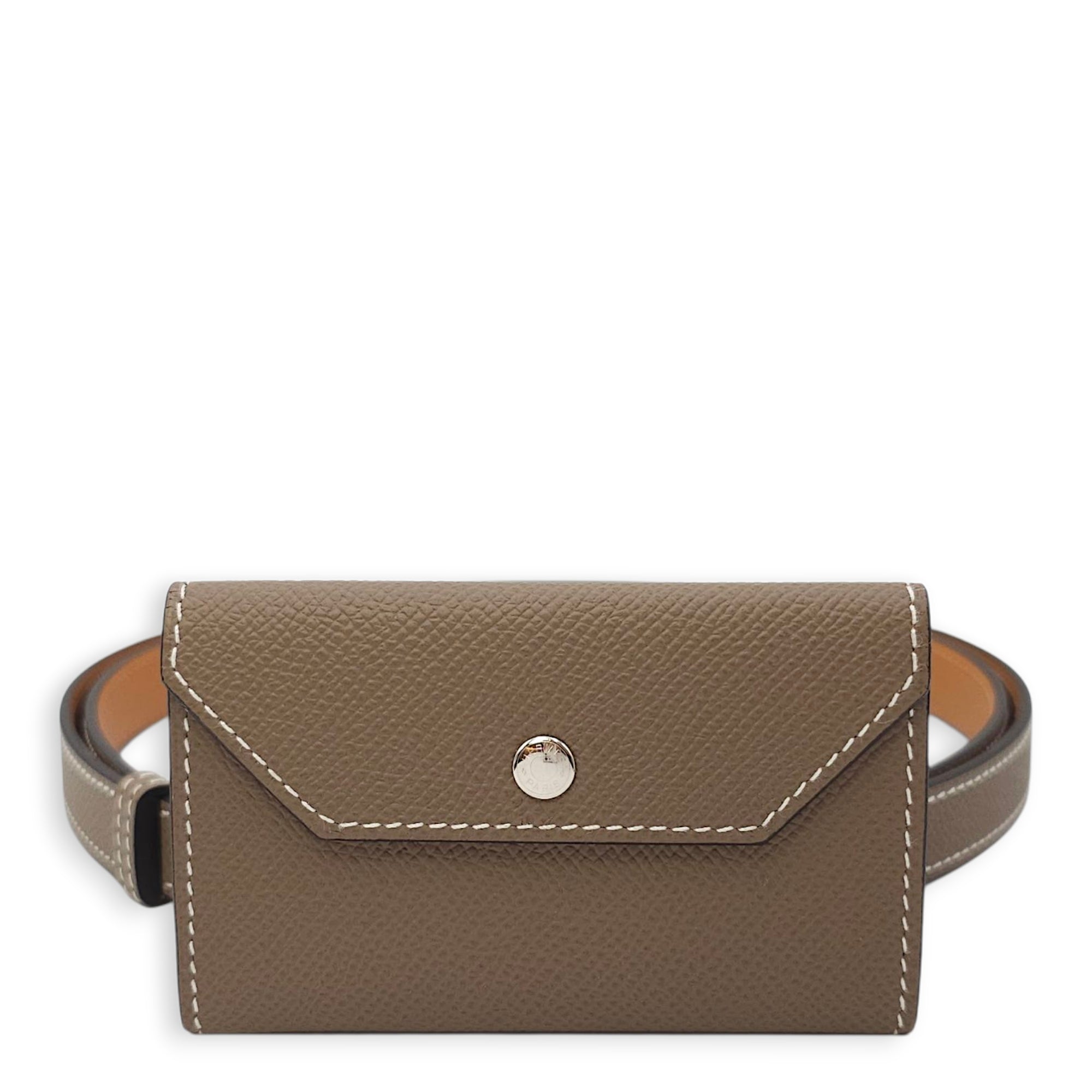 Kelly Pocket 18 Etoupe Belt in Epsom, Palladium hardware