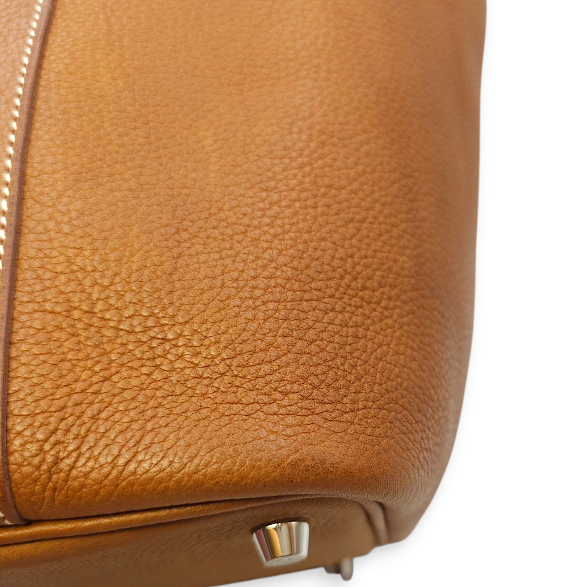 Picotin 18 Fauve in Barenia Faubourg, Palladium hardware