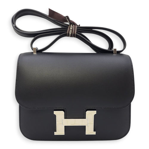 Constance Mirror 18 Noir/Beton in Monsieur/Matte Alligator, Palladium hardware