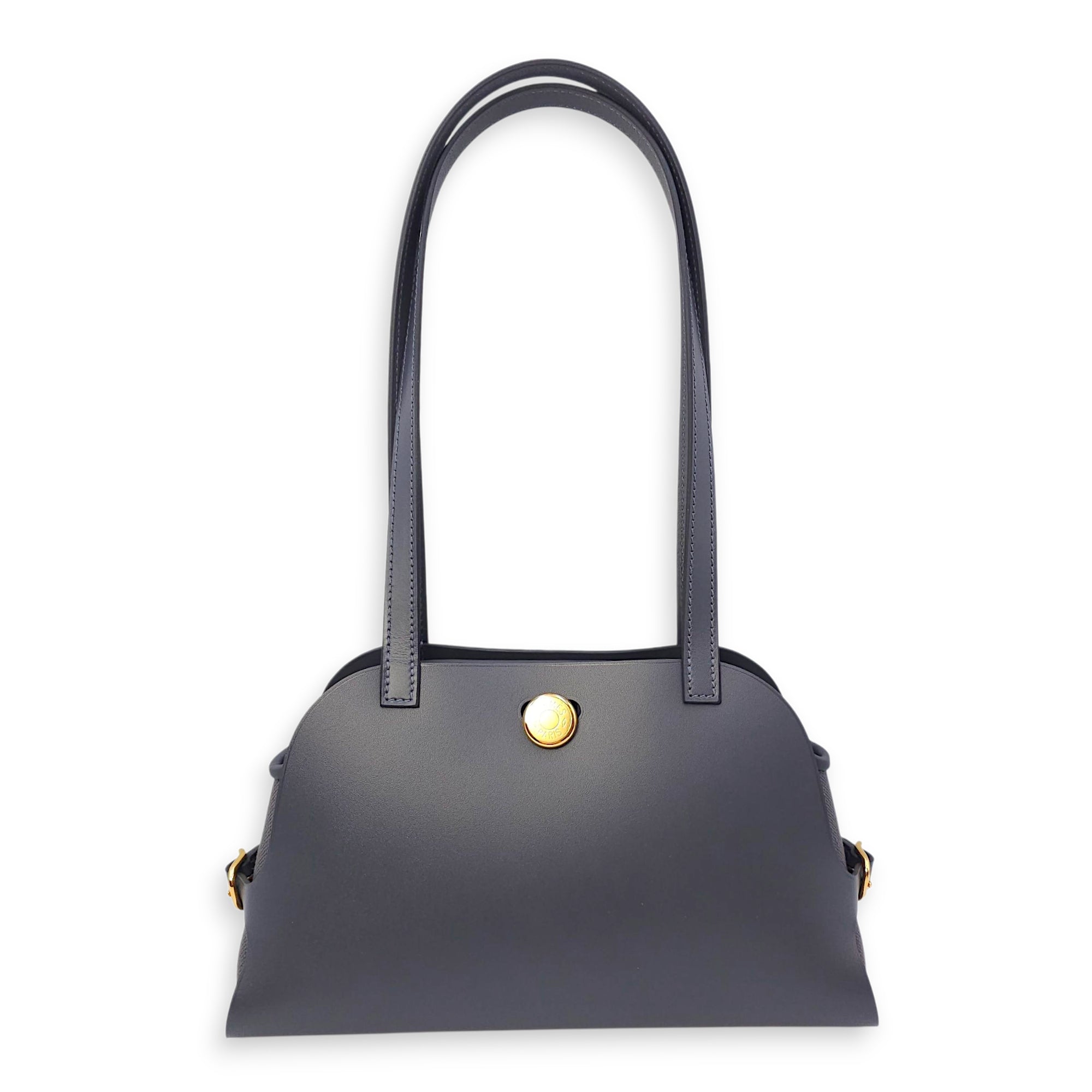 Tablier Sellier Ardoise in Vache Hunter/Swift/Toile, Gold hardware