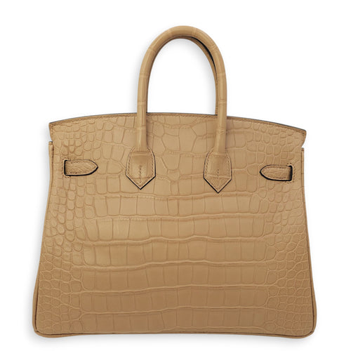 Birkin 25 Chai in Matte Alligator, Gold hardware
