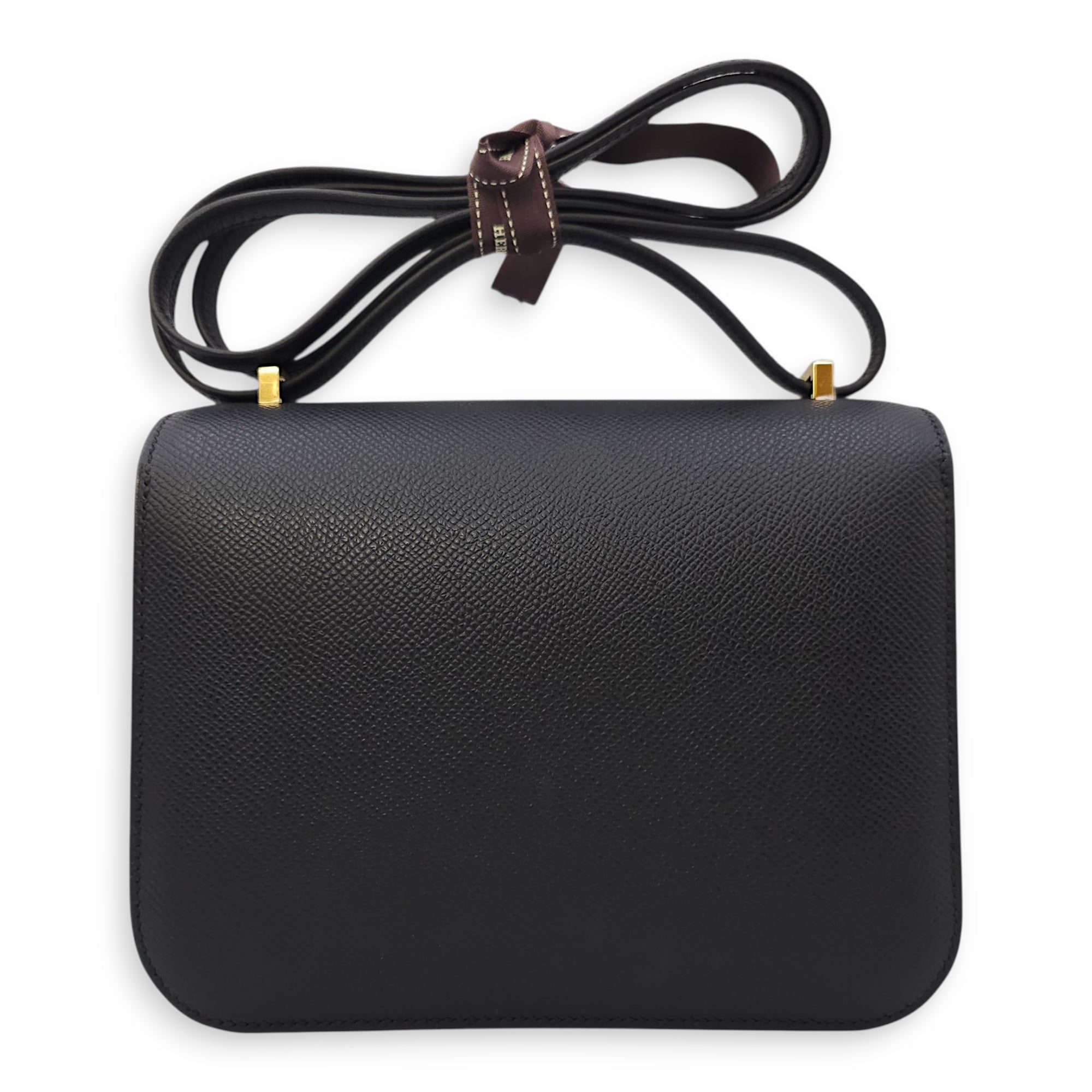 Constance Mirror 18 Black in Epsom, Gold hardware