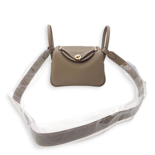 Lindy II Mini Etoupe in Clemence, Gold hardware