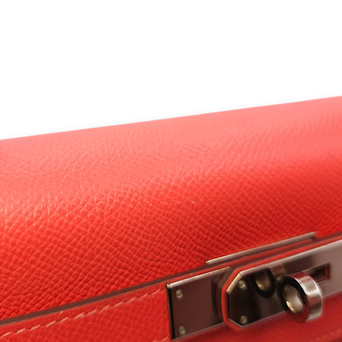 Sellier Kelly 28 Rose Jaipur in Epsom, Palladium hardware