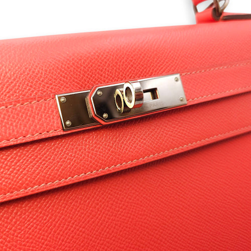 Sellier Kelly 28 Rose Jaipur in Epsom, Palladium hardware