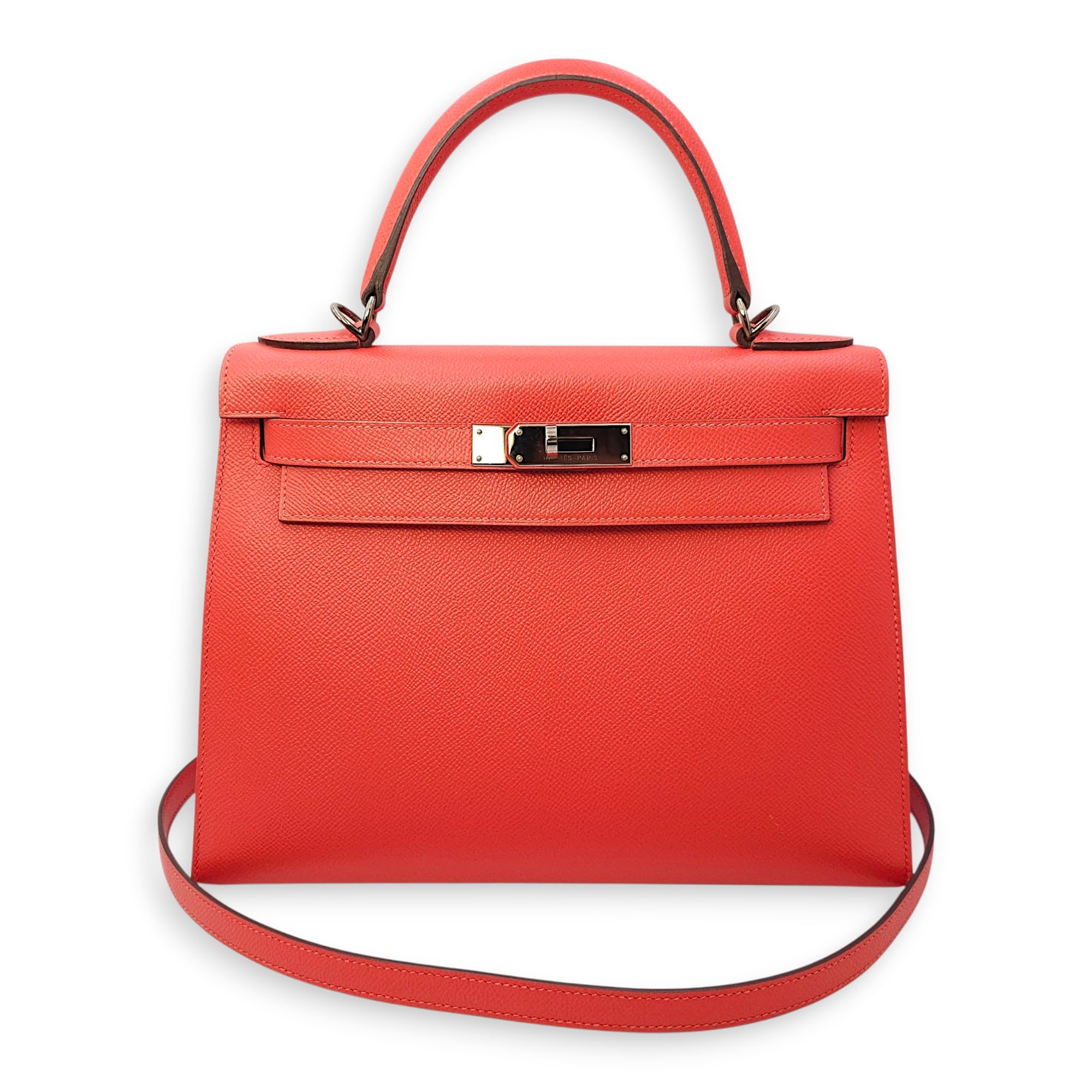 Sellier Kelly 28 Rose Jaipur in Epsom, Palladium hardware