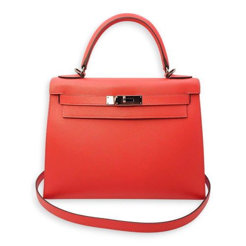 Sellier Kelly 28 Rose Jaipur in Epsom, Palladium hardware