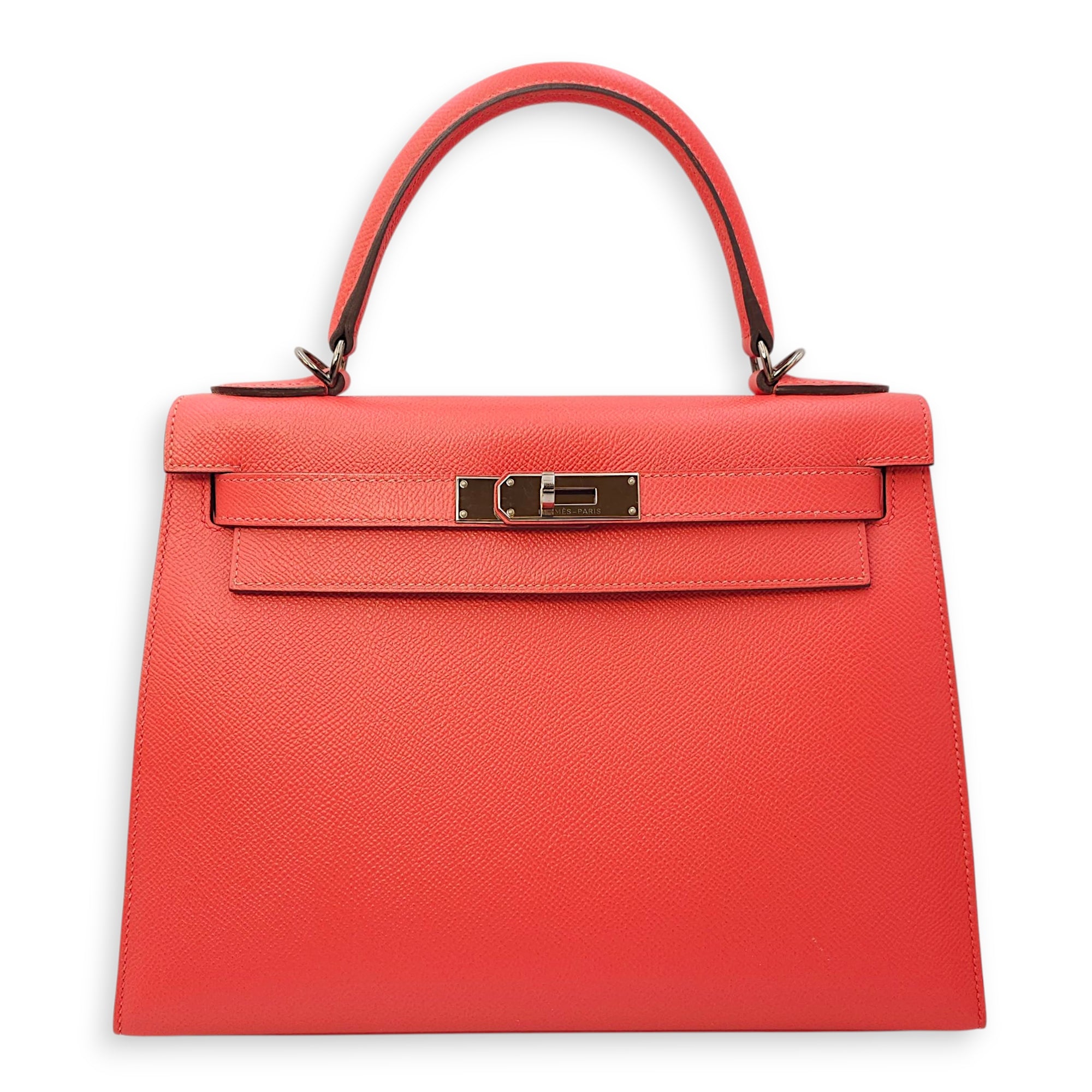 Sellier Kelly 28 Rose Jaipur in Epsom, Palladium hardware