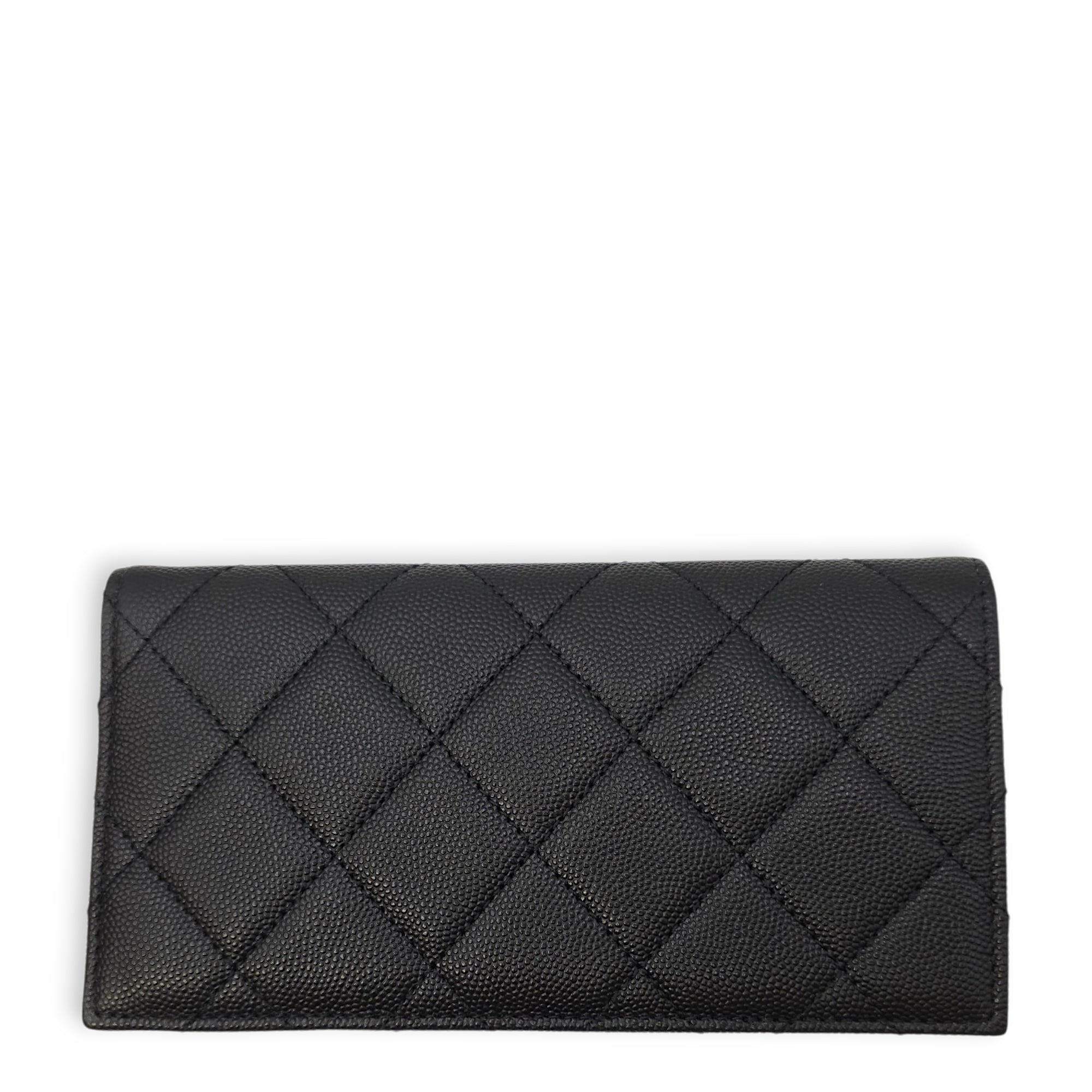 Quilted In & Out Small Black Camera Bag with Slim Pouch in Caviar Leather, Gold hardware