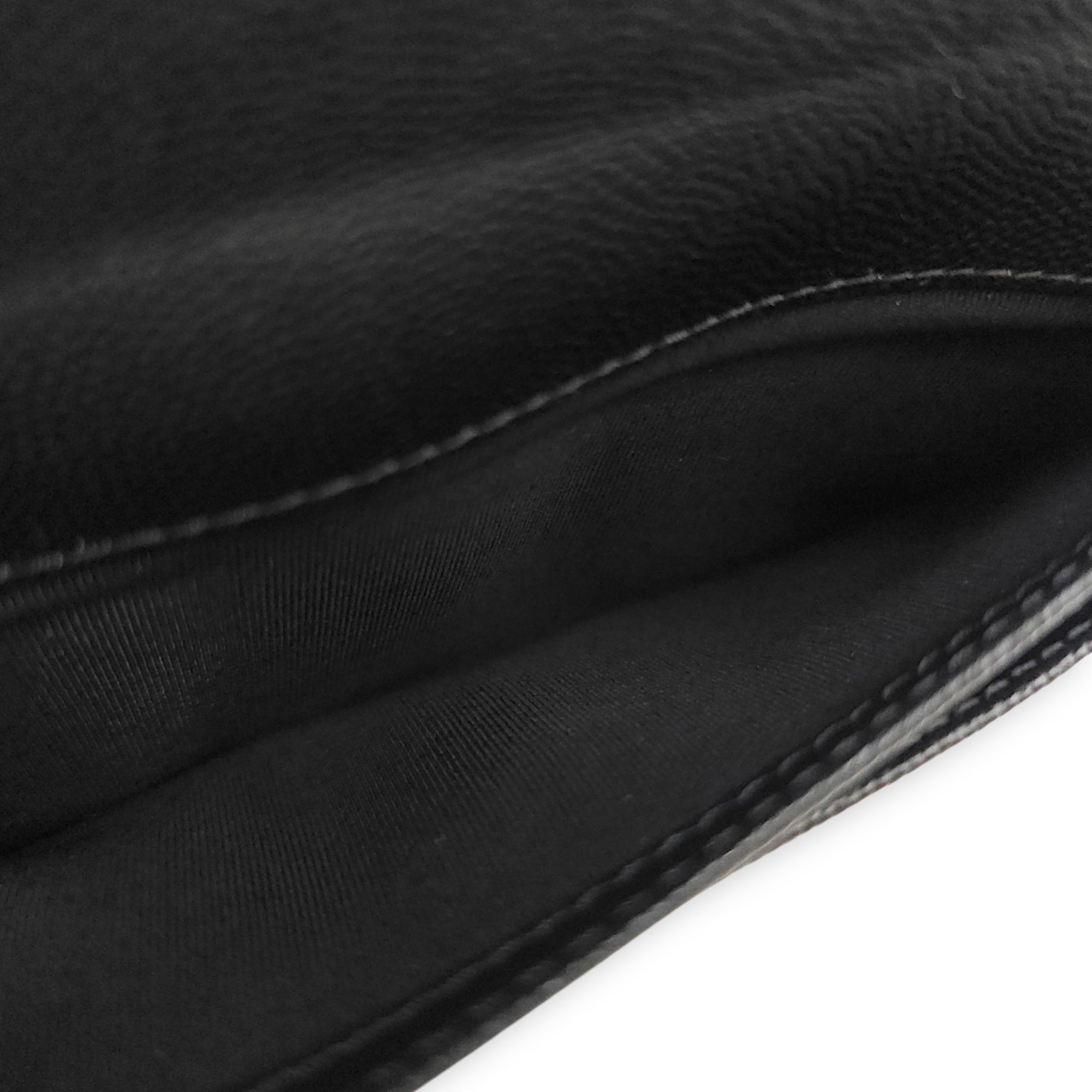 Quilted In & Out Small Black Camera Bag with Slim Pouch in Caviar Leather, Gold hardware