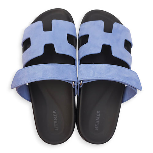 Chypre 39.5 Blue Sandal in Suede Leather
