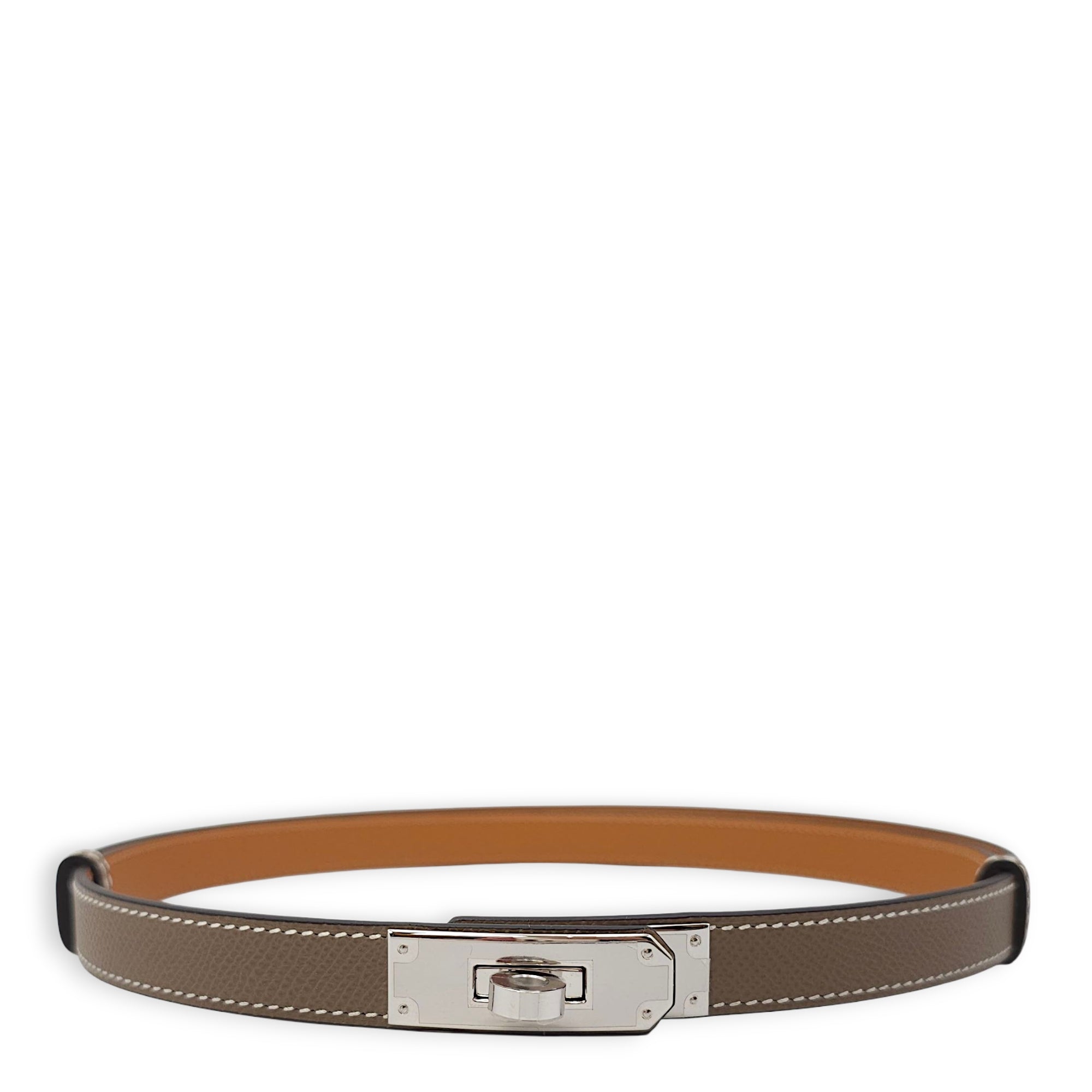 Kelly Pocket 18 Etoupe Belt in Epsom, Palladium hardware