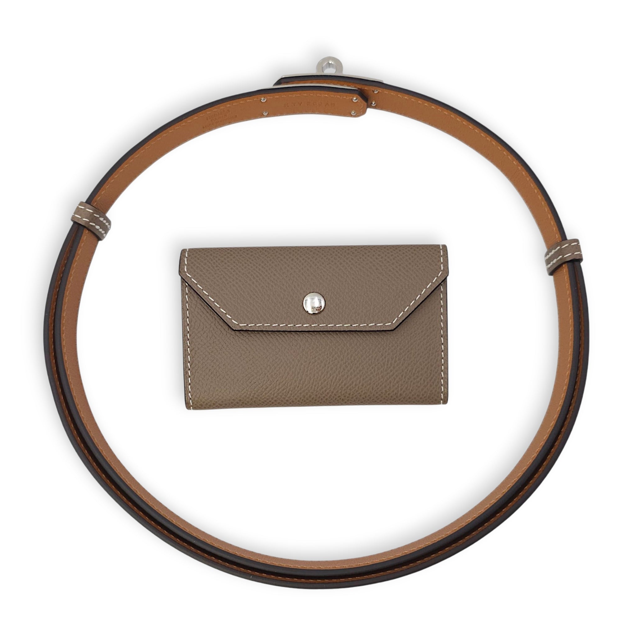 Kelly Pocket 18 Etoupe Belt in Epsom, Palladium hardware