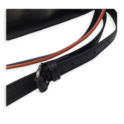 Peekaboo with Leapord Print Medium Black Shoulder Bag in Calfskin, Gold hardware