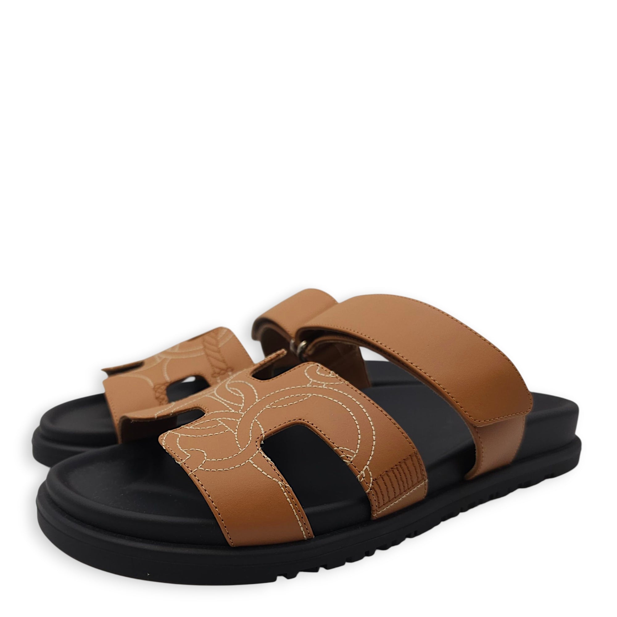 Chypre Brode 38 Naturel Sandals in Calfskin