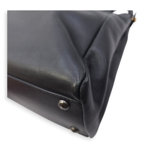 Peekaboo with Leapord Print Medium Black Shoulder Bag in Calfskin, Gold hardware