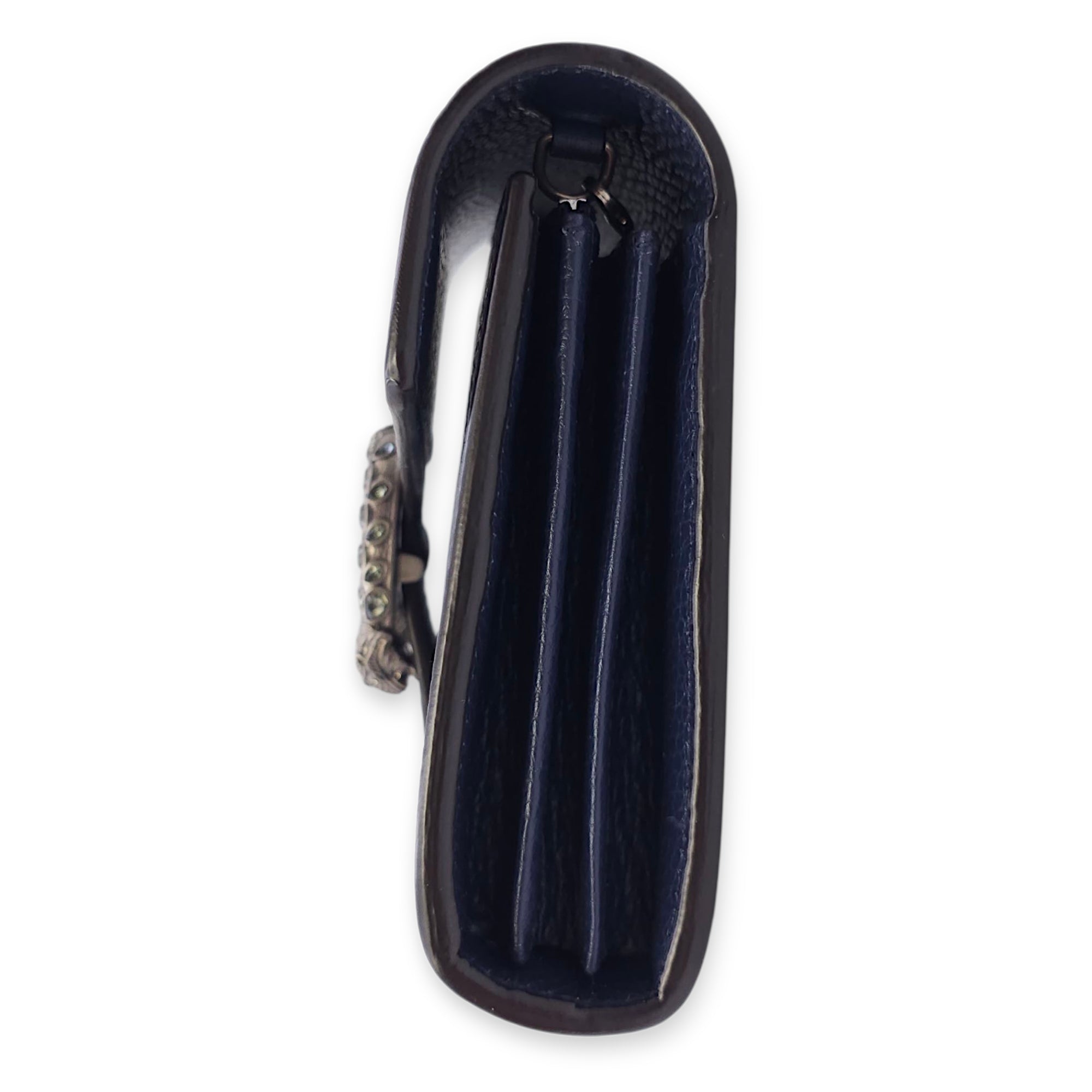 Dionysus Blue Wallet on Chain in Calfskin, Silver hardware