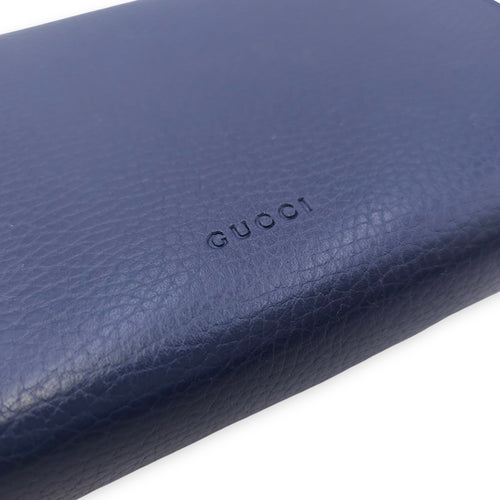 Dionysus Blue Wallet on Chain in Calfskin, Silver hardware