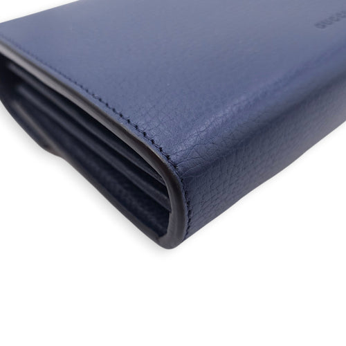 Dionysus Blue Wallet on Chain in Calfskin, Silver hardware