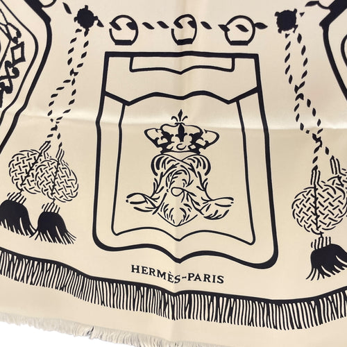 Poste et Cavalerire 80 Ecru/Noir Scarf