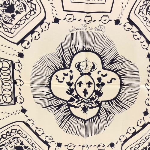 Poste et Cavalerire 80 Ecru/Noir Scarf