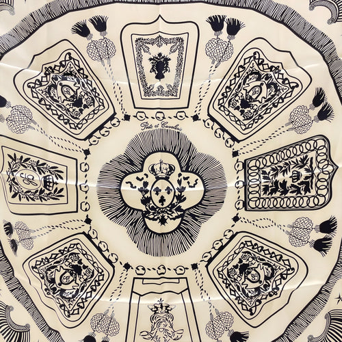 Poste et Cavalerire 80 Ecru/Noir Scarf