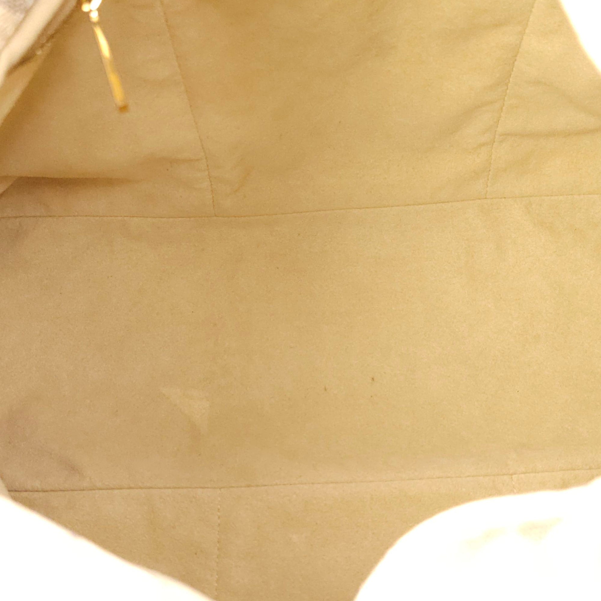 Damier Artsy Azur MM White Top Handle Bag in Canvas, Gold hardware