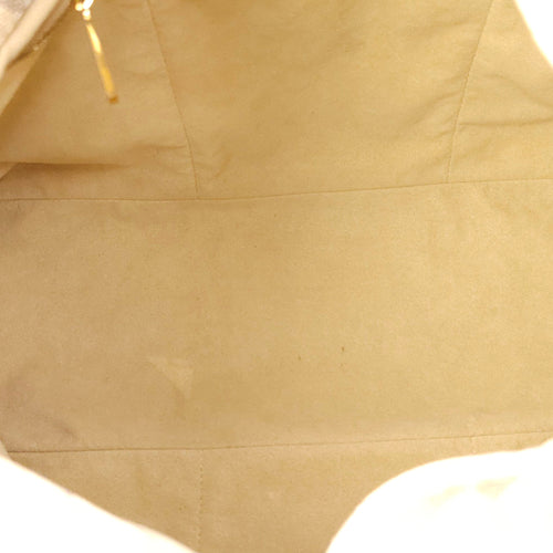 Damier Artsy Azur MM White Top Handle Bag in Canvas, Gold hardware