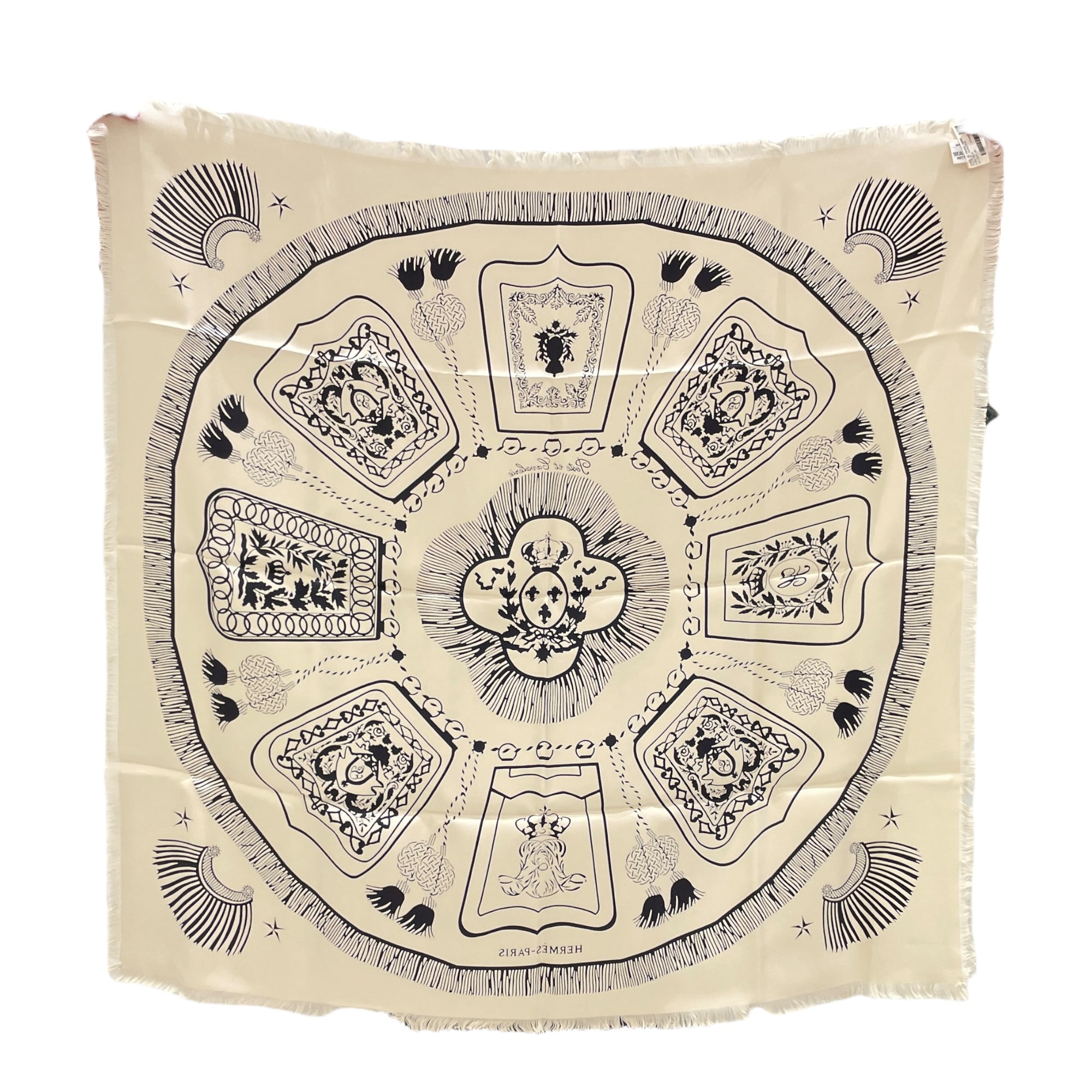 Poste et Cavalerire 80 Ecru/Noir Scarf