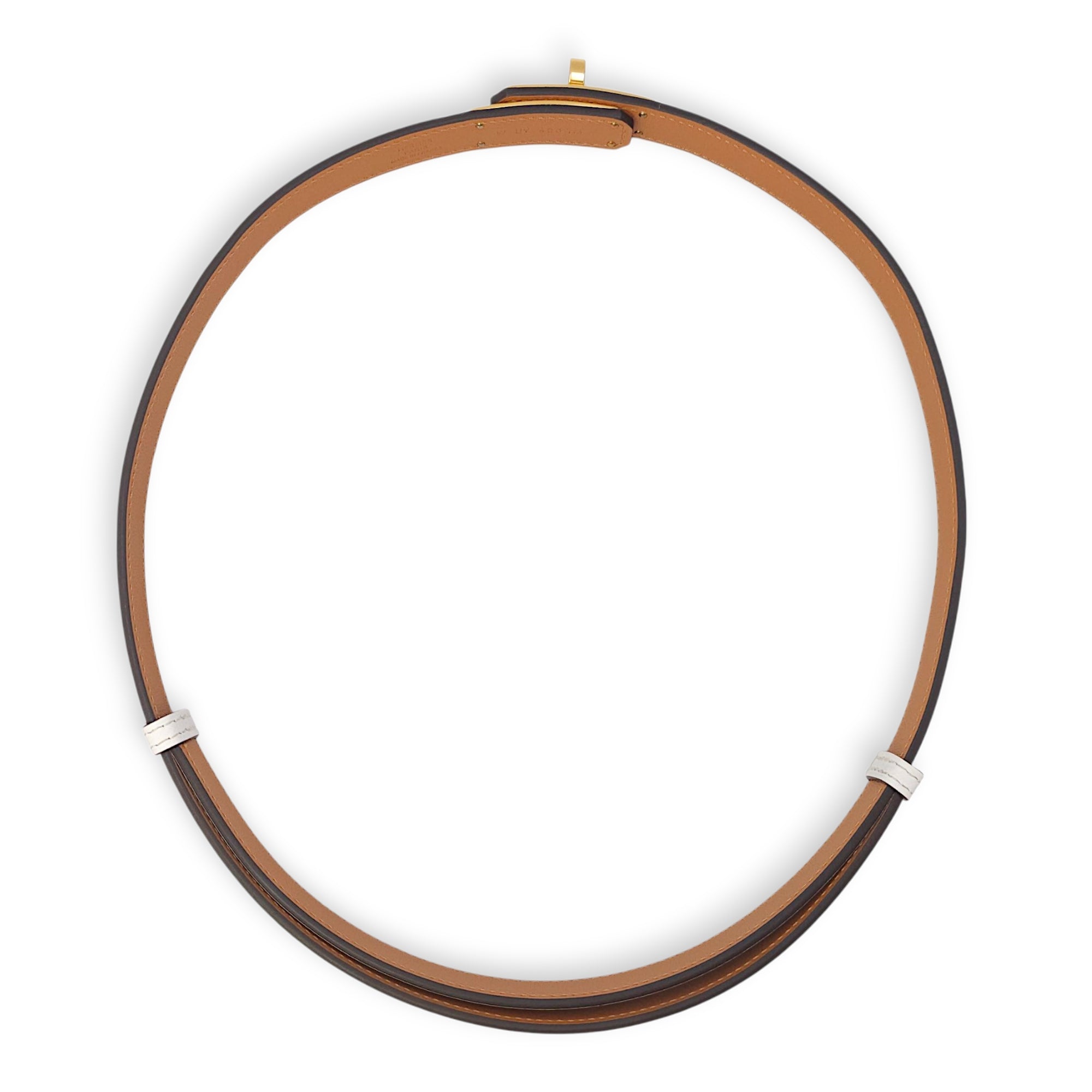 Kelly 18 Blanc Belt in Epsom, Gold hardware