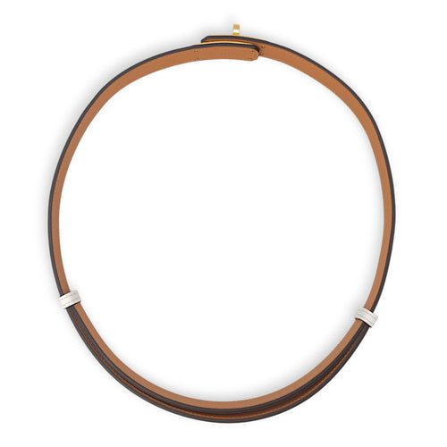 Kelly 18 Blanc Belt in Epsom, Gold hardware