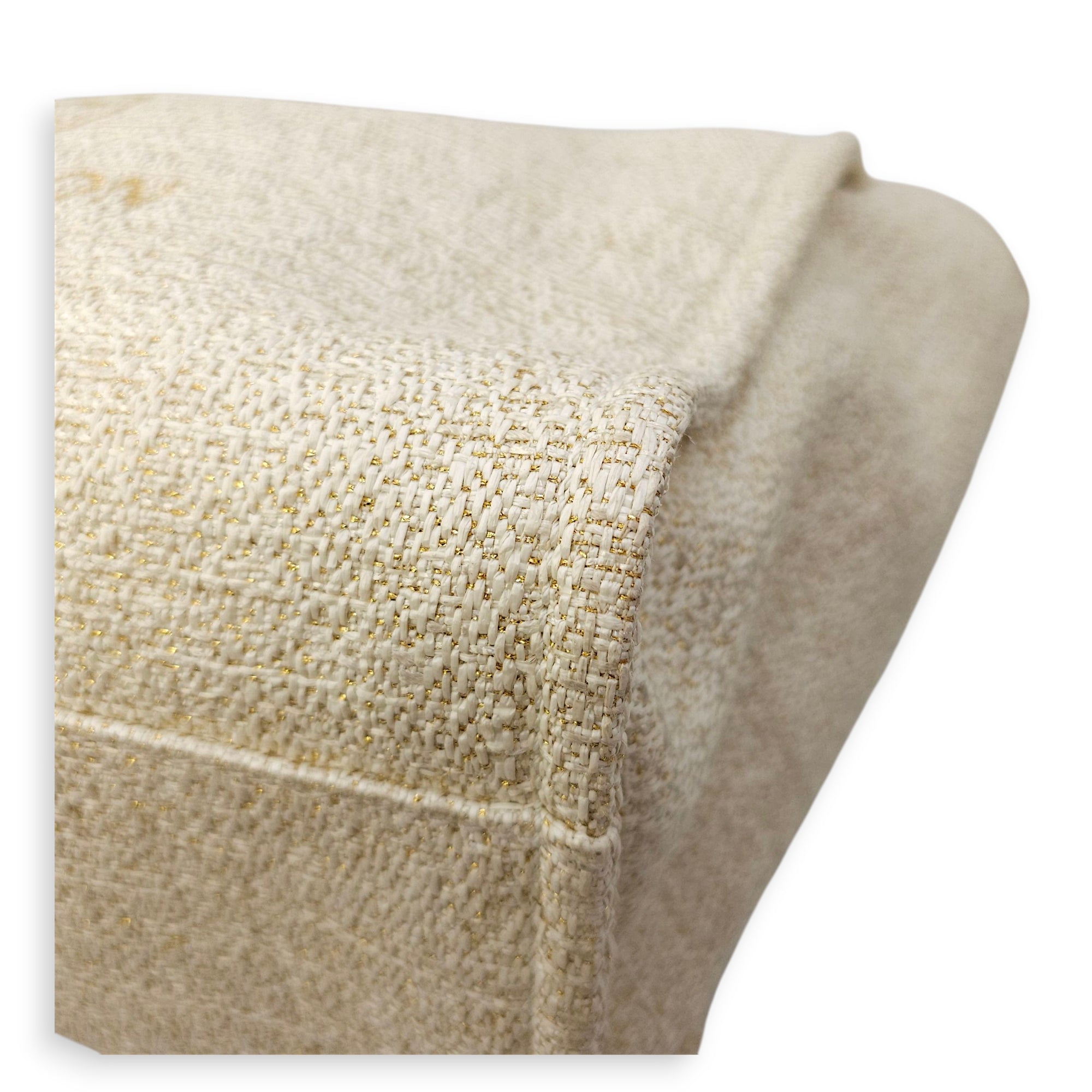 Deauville Large Cream/Beige Tote Bag in Tweed, Gold hardware